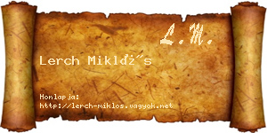 Lerch Miklós névjegykártya